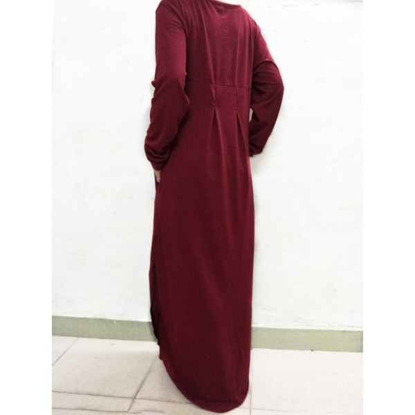 Floor Length Pocket Plain Loose Maxi Dress 