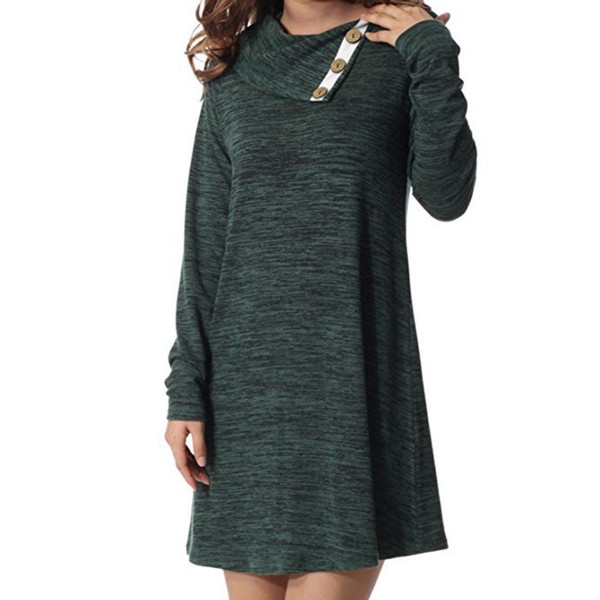 Loose Button Single Plain Casual Dress 