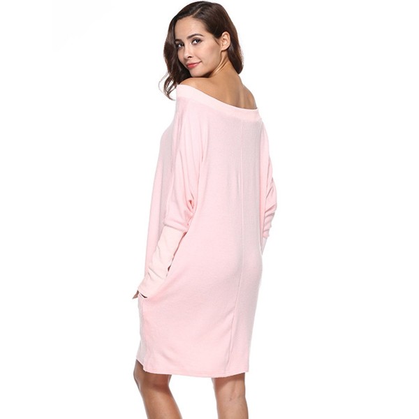 Off The Shoulder Batwing Loose Sweater Dress 