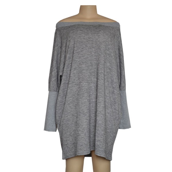 Off The Shoulder Batwing Loose Sweater Dress 