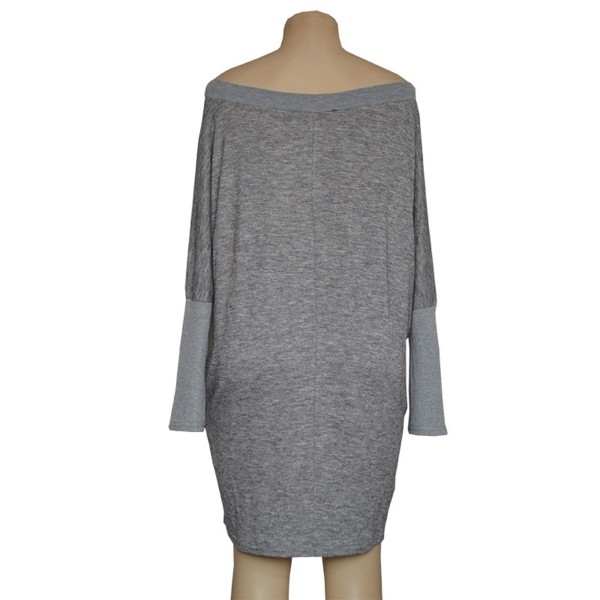 Off The Shoulder Batwing Loose Sweater Dress 