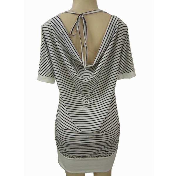 Hot Striped Short Sleeve Casual Dress 