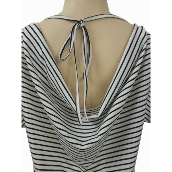 Hot Striped Short Sleeve Casual Dress 