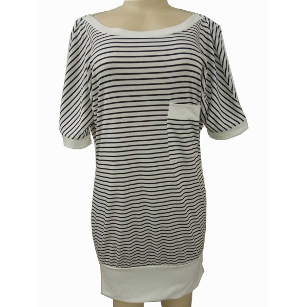 Hot Striped Short Sleeve Casual Dress 