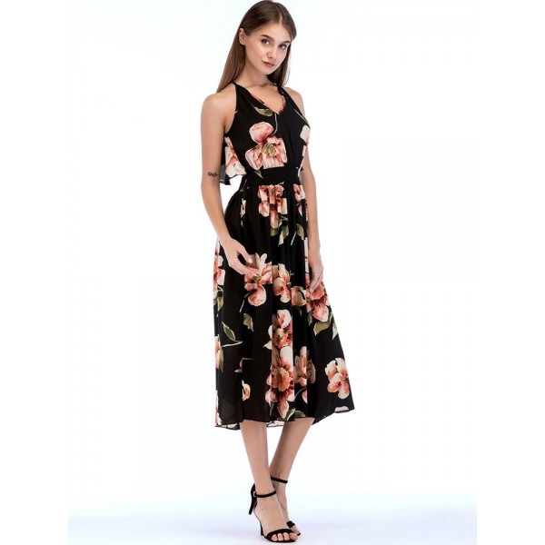 Attractive Off the Shoulder Floral Maxi Dress 