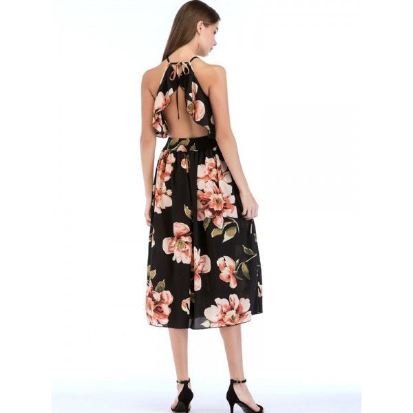 Attractive Off the Shoulder Floral Maxi Dress 