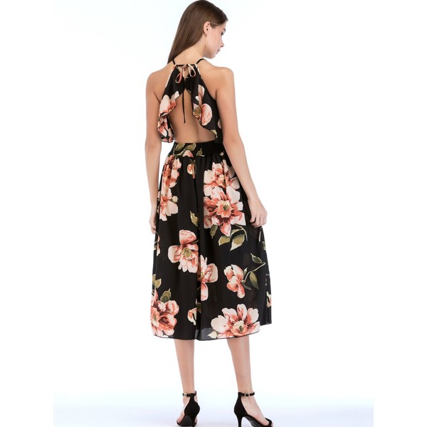 Attractive Off the Shoulder Floral Maxi Dress 