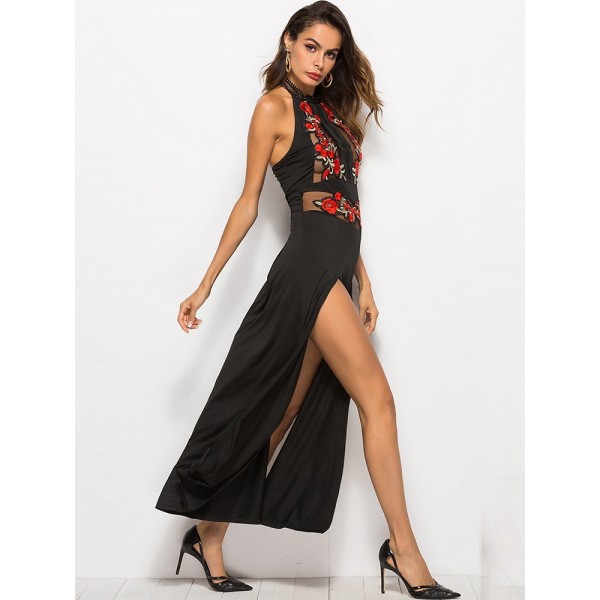 High Slit backless Hollow Women's Dress 