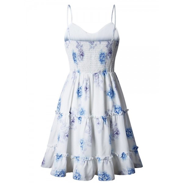 Bowtie Pleated Floral Dress 