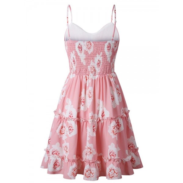 Bowtie Pleated Floral Dress 