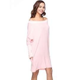 Off The Shoulder Batwing Loose Sweater Dress