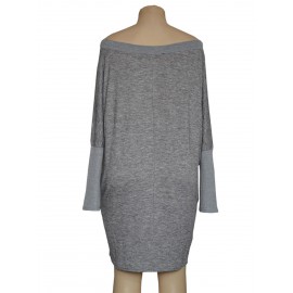 Off The Shoulder Batwing Loose Sweater Dress