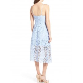 Plain Strappy Hollow Women's Lace Dress