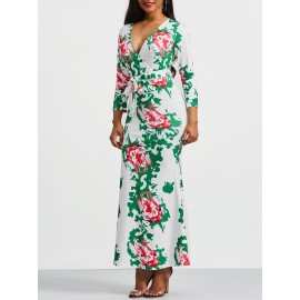 Bandage V-Neck Women's Floral Dress