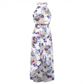 Floral Asymmetric Ankle Length Women's Dress