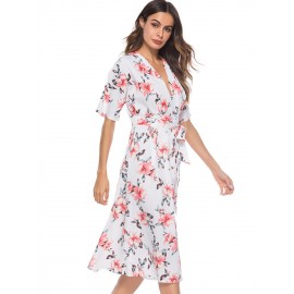 Women's V-Neck Floral Dress