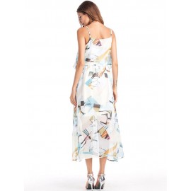 Chiffon Floral Strap Sleeveless Women's Dress