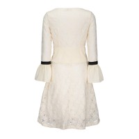 Bell Sleeve High Waist Women's Lace Dress