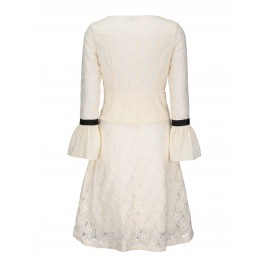 Bell Sleeve High Waist Women's Lace Dress