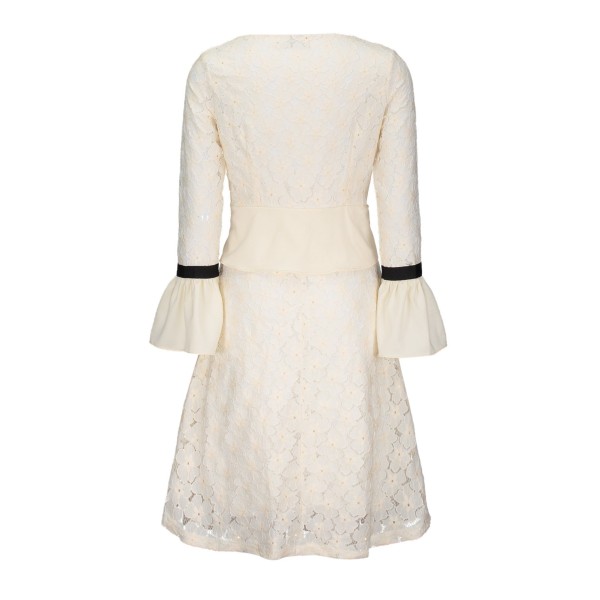 Bell Sleeve High Waist Women's Lace Dress