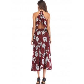 Bohemian V Neck Backless Women's Maxi Dress