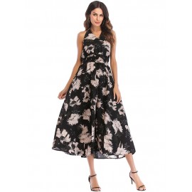 Bohemian V Neck Backless Women's Maxi Dress