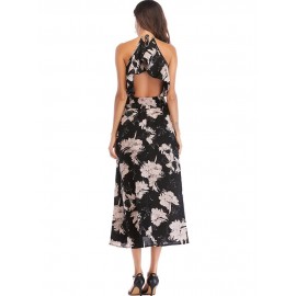 Bohemian V Neck Backless Women's Maxi Dress