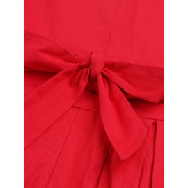 V Neck Bowknot A Line Cocktail Dress