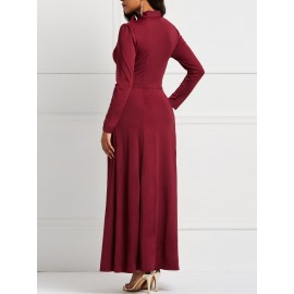 Pure Color Casual Pocket Maxi Dress