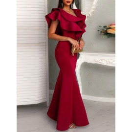 Tiered Design Bodycon Maxi Dress