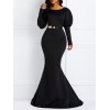 Graceful Puff Sleeve High Waist Floor Length Maxi Dress